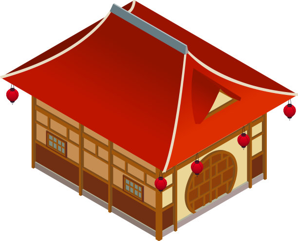 亚洲建筑图标图片下载