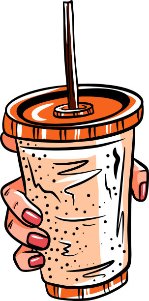 咖啡加牛奶，放在塑料杯里图片下载
