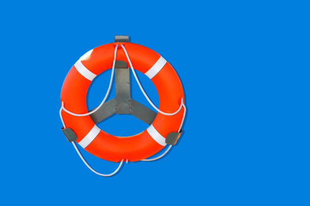 在蓝色背景上的救生圈图片下载