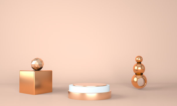 三维抽象背景，模拟场景几何形状的讲台产品展示，三维插图。图片下载