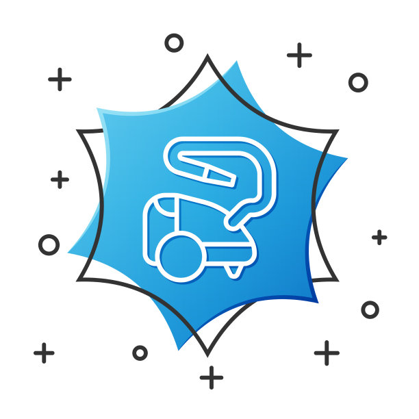 白线真空吸尘器图标隔离在白色图片下载