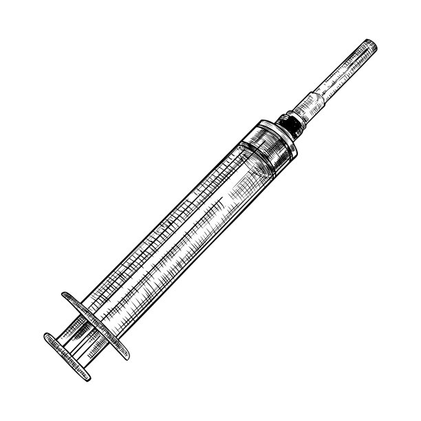接种疫苗的概念。流感疫苗注射。医疗工具。卫生保健。手绘。向量。图片下载