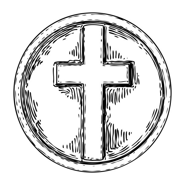 装饰基督教十字架设计。雕刻在大理石上的宗教十字架符号。向量。图片下载