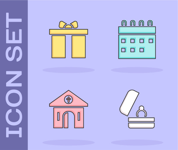 结婚戒指礼盒和教堂建筑图片下载