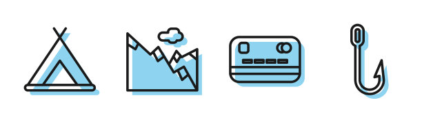 设行信用卡旅游帐篷山和图片下载