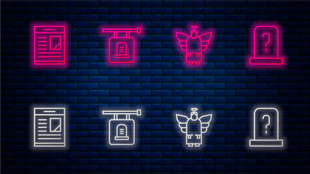 设置行招牌墓碑的圣诞天使图片下载