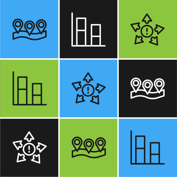 多方向箭头和设置线位置图片下载