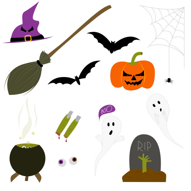 一个恐怖的万圣节的集合元素图片下载