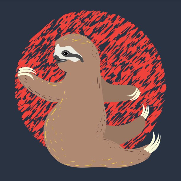 卡通瑜伽懒惰图片下载