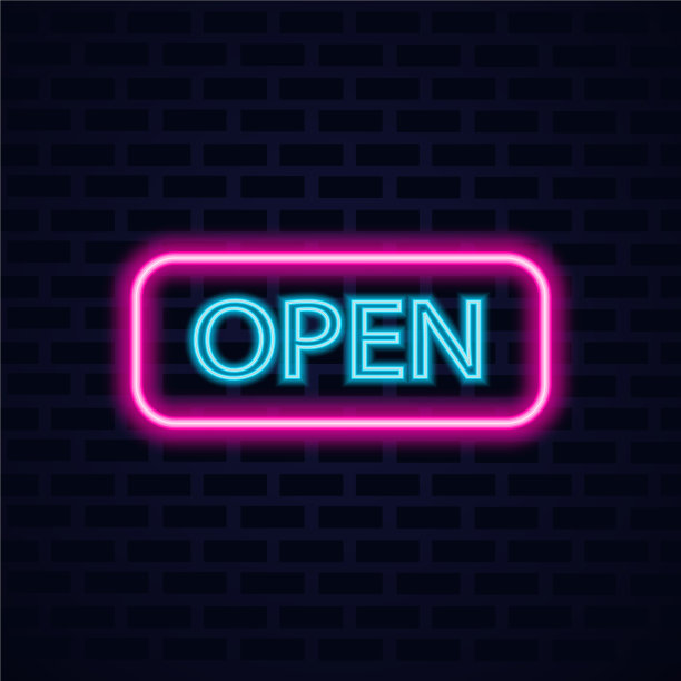 复古霓虹灯户外招牌的伟大设计为任何图片下载