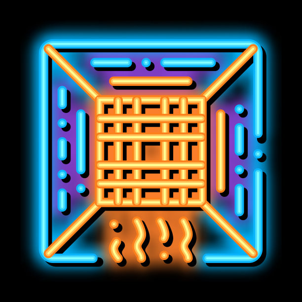 维修空调霓虹灯图标图片下载