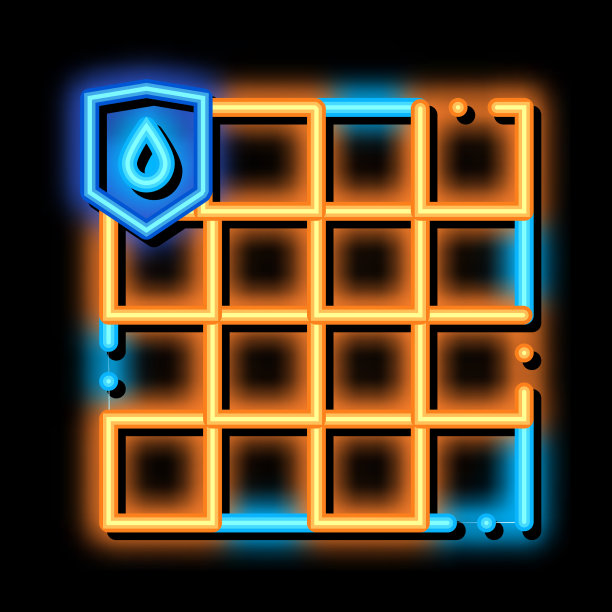 水材料dalle霓虹灯发光图标图片下载