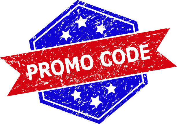 六角形双色促销码印章与污迹图片下载