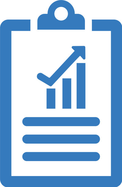 分析增长数据报告图标蓝色图形图片下载
