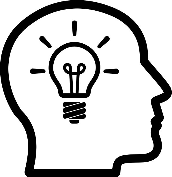 创意制作思考图标黑色设计图片下载