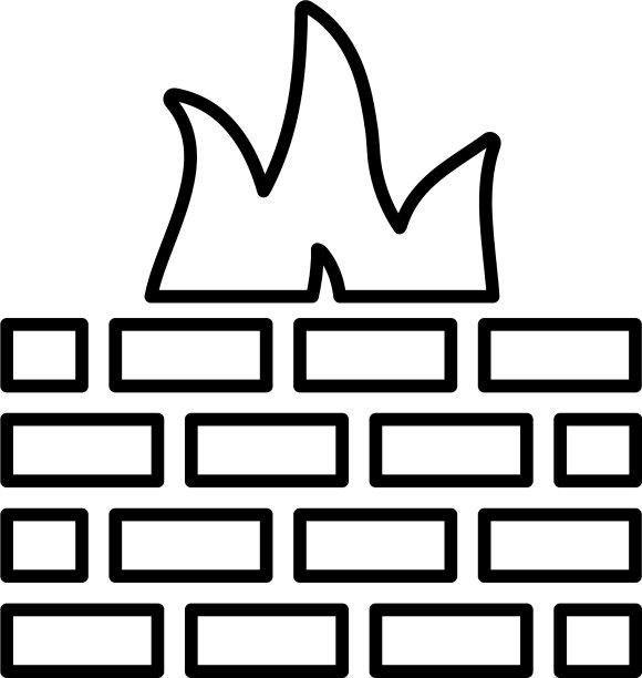 防火墙防火墙轮廓图标线条艺术设计图片下载