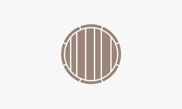 木桶圆形标志在白色背景上图片下载