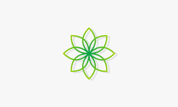 抽象线条花与阴影图形设计图片下载