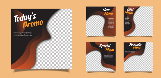 可编辑设置方形横幅模板食物图片下载