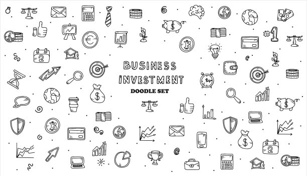 手绘金融投资图标图片下载