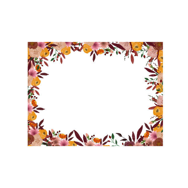 秋天的框架。构成装饰用的。用于设计和装饰的花。为明信片和请柬画画。的生日。学校。婚礼设计元素图片下载