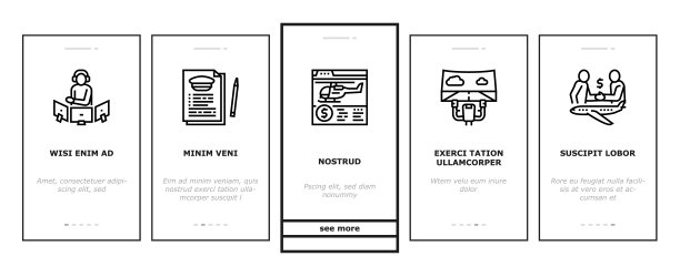 飞行学校教育入职图标设置向量图片下载
