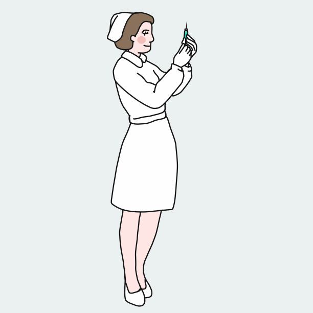 护士准备注射卡通矢量插图图片下载