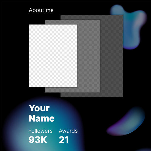 现代旗帜的社会媒体与彩色模糊图片下载