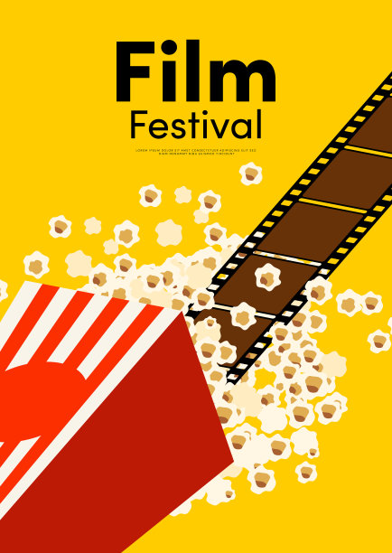 电影和电影海报设计模板背景与老式幻灯片图片下载