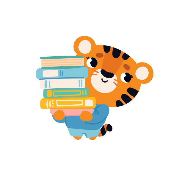 穿衣服的老虎，还有一堆书图片下载
