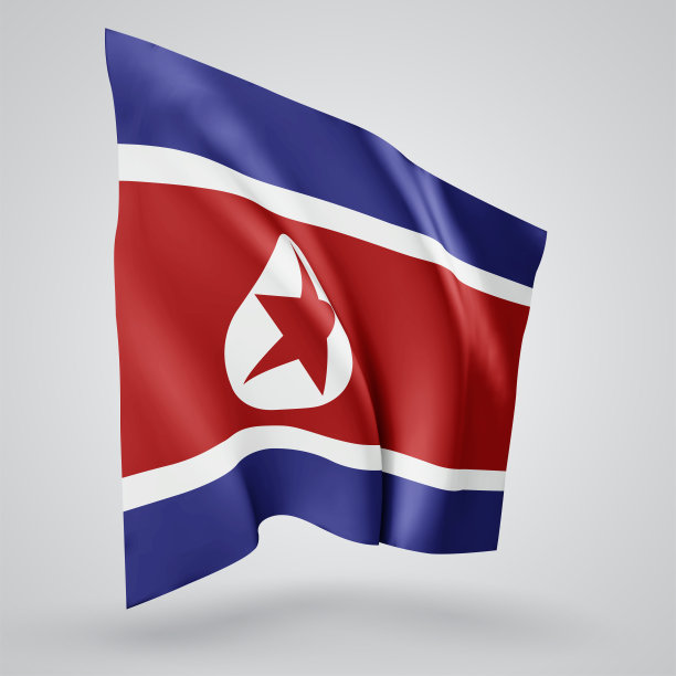 带有波浪和弯曲的矢量旗在风中飘扬在白色背景上。图片下载