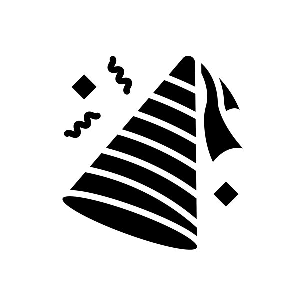 派对帽子矢量固体图标风格插图。EPS 10个文件图片下载