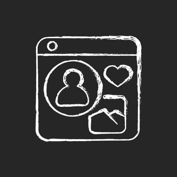 社交网络在黑色背景上使用白色图标图片下载