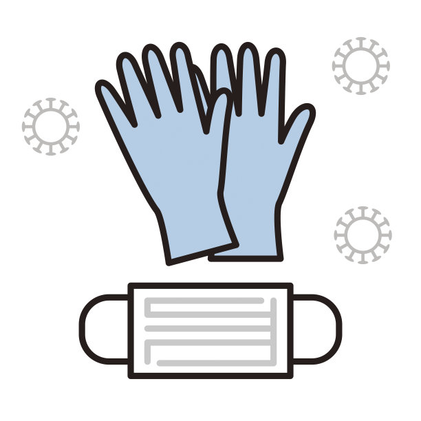 一次性手套和无纺布口罩的矢量插图图片下载