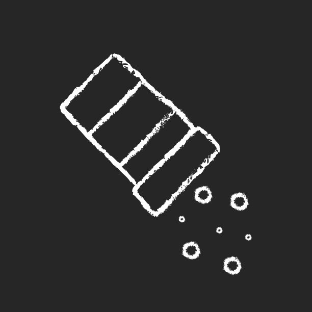 在黑色背景上撒盐粉笔白色图标图片下载