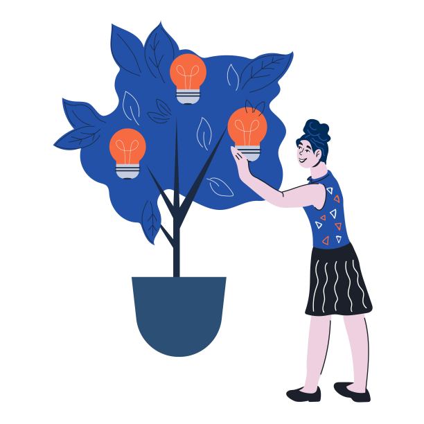 具有卡通形象的创意经营理念。业务发展和创新。图片下载