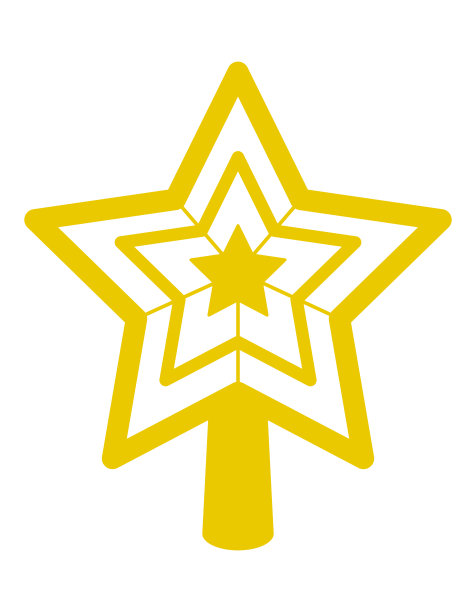 黄色的圣诞之星图片下载