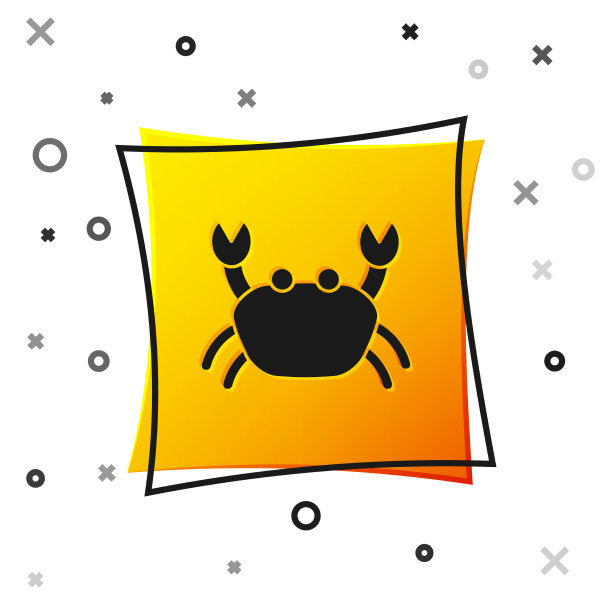 黑蟹图标孤立在白色背景图片下载