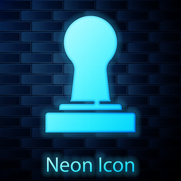 发光的霓虹灯咖啡篡改图标孤立在砖图片下载