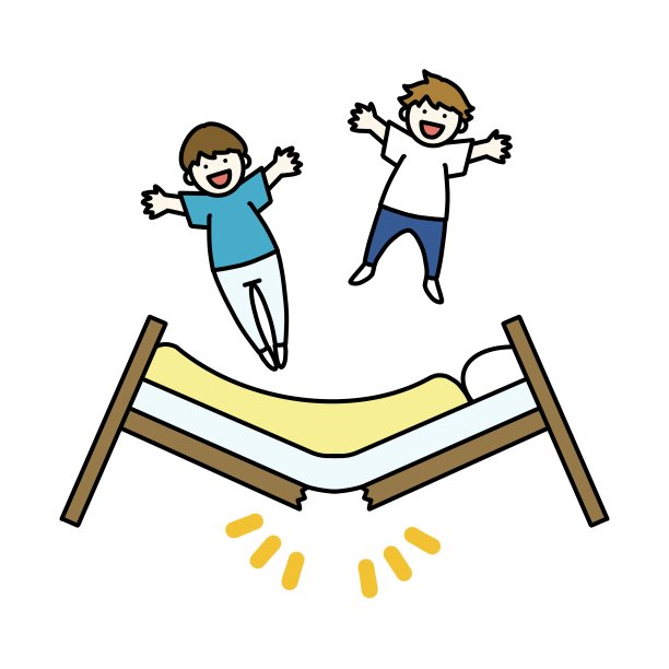 跳起来在床上休息图片下载