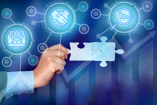 手握拼图块解锁新的未来技术。掌上电脑谜题部分显示解决后期创新虚拟想法。图片下载