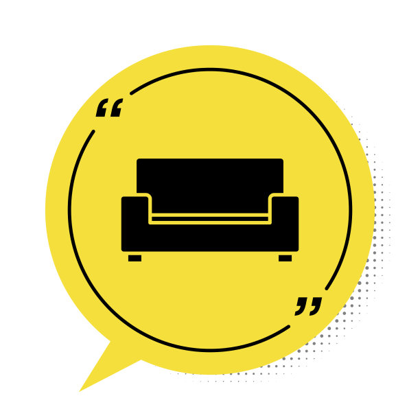 黑色沙发图标孤立在白色背景图片下载