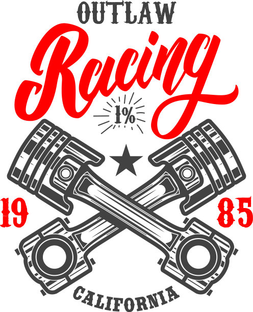 赛车标志模板与交叉活塞图片下载