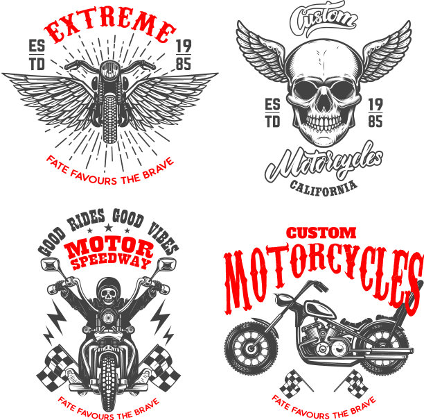 设置赛车标志有翼的赛车头骨图片下载