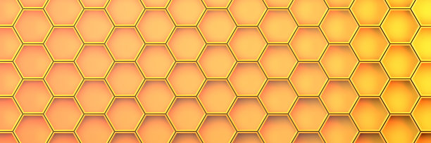 六边形的背景。蜂巢的几何结构。三维可视化图片下载