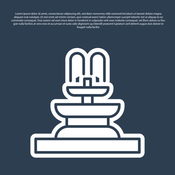 蓝色线喷泉图标孤立在蓝色图片下载