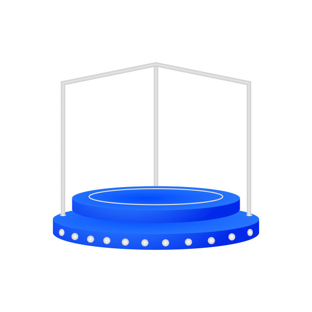 3d蓝色裙座设计隔离在白色上图片下载