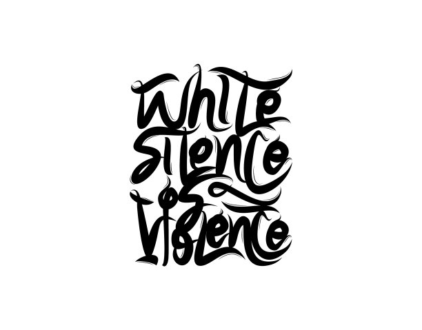 白色沉默是暴力文字在白色图片下载