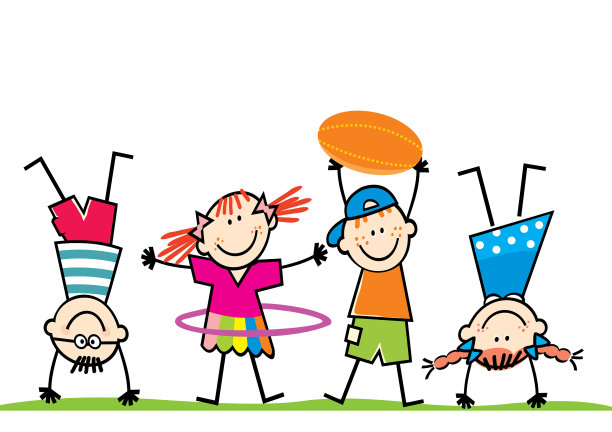 男孩和女孩四个倒立图片下载