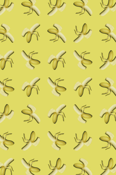 黄色和蓝色背景上的香蕉图片下载
